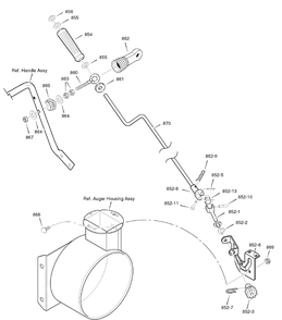 Chute Rod Diagram and Parts List for 1695373-6271200X43 2007 Briggs and Stratton Snow Blower